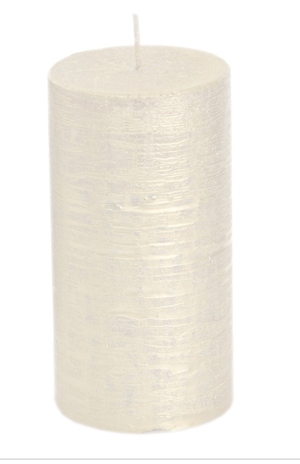 Kerstkaars rustiek 70/130 metallic gold