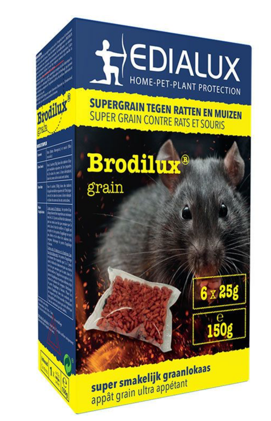 Edialux Brodilux graan tegen ratten en muizen 6x25gr.