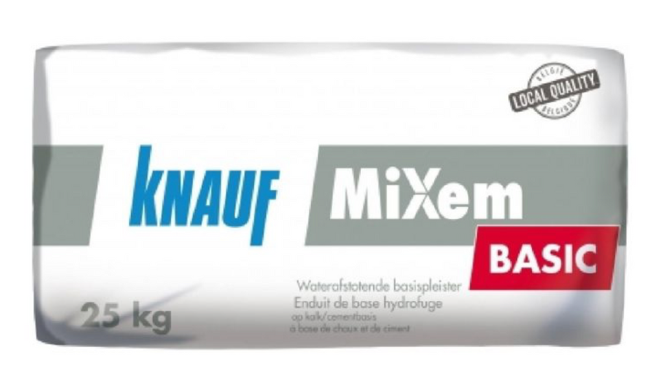 Knauf Mixem Basic Kalk-Cementpleister 25 kg – Voor Binnen- en Buitenpleisterwerk