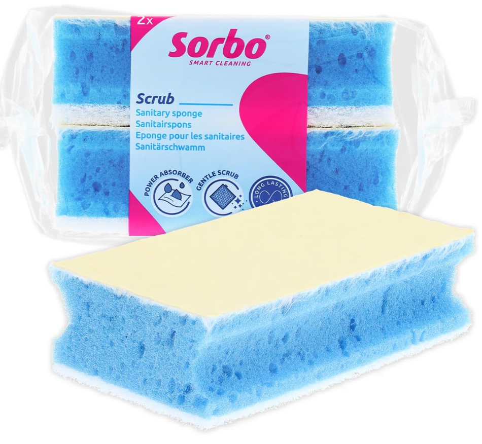 Sorbo Bathroom Care Badkamerspons 2 Stuks – Krasbestendig & Anti-Kalk