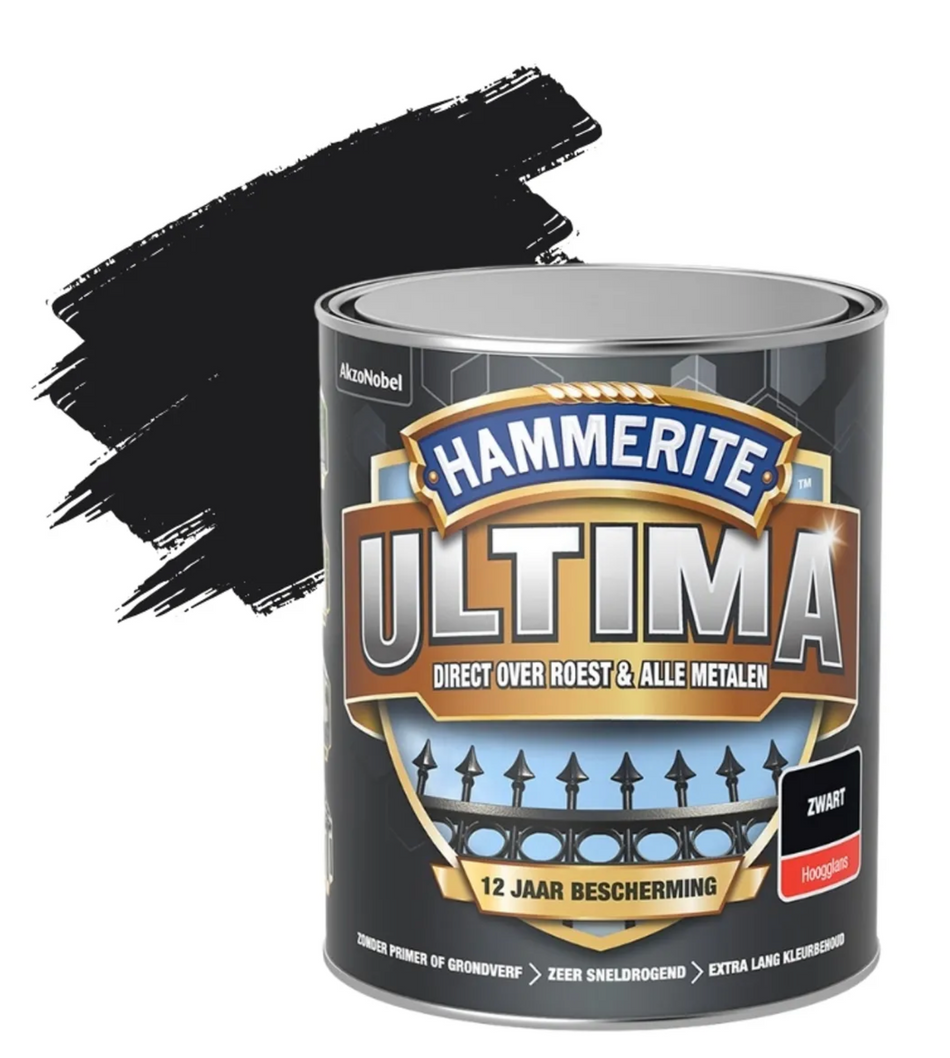 Hammerite Ultima Zwart Hoogglans 750ml