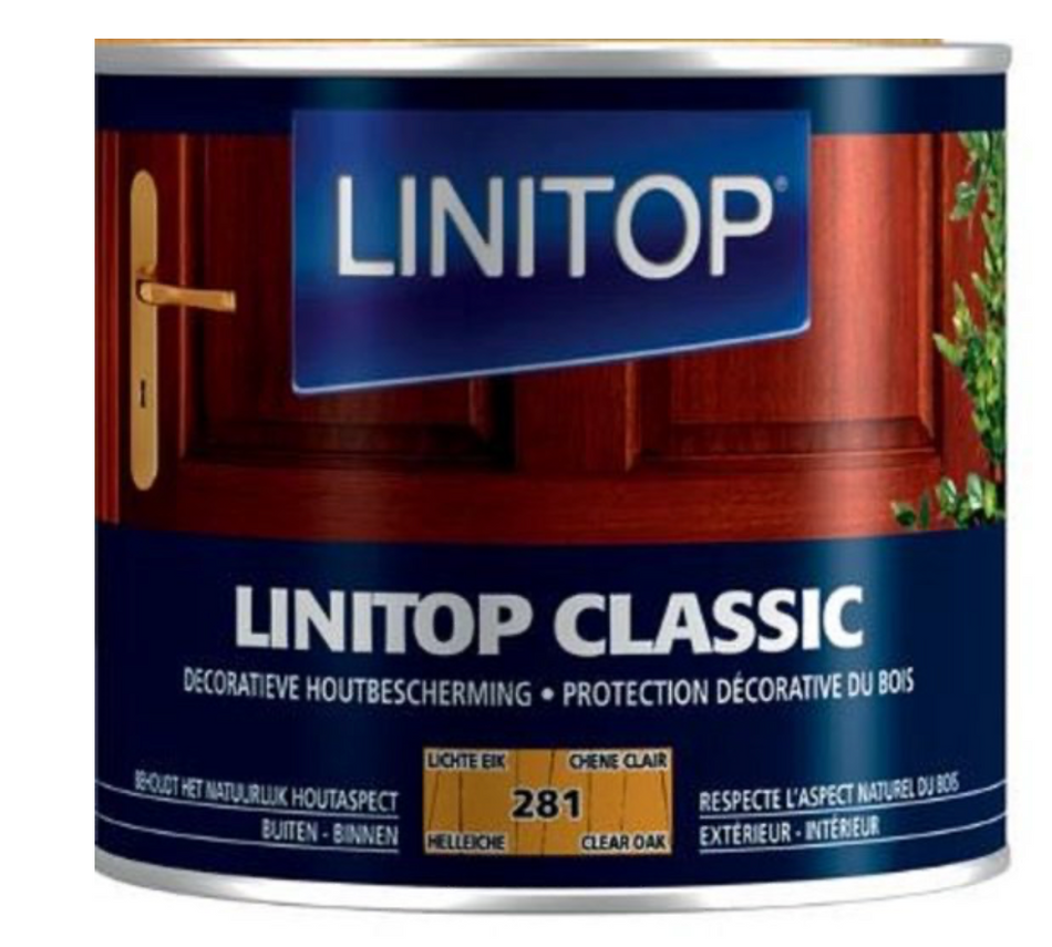 Linitop Classic Licht Eiken 281 0,5L – Beschermende Houtbeits voor Binnen & Buiten