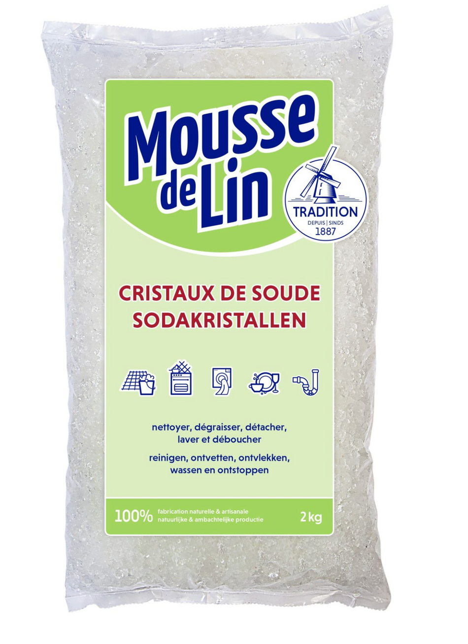 Mousse de Lin Soda Kristallen 2 kg – Reinigt, Ontvet, Ontstopt & Ontkalkt