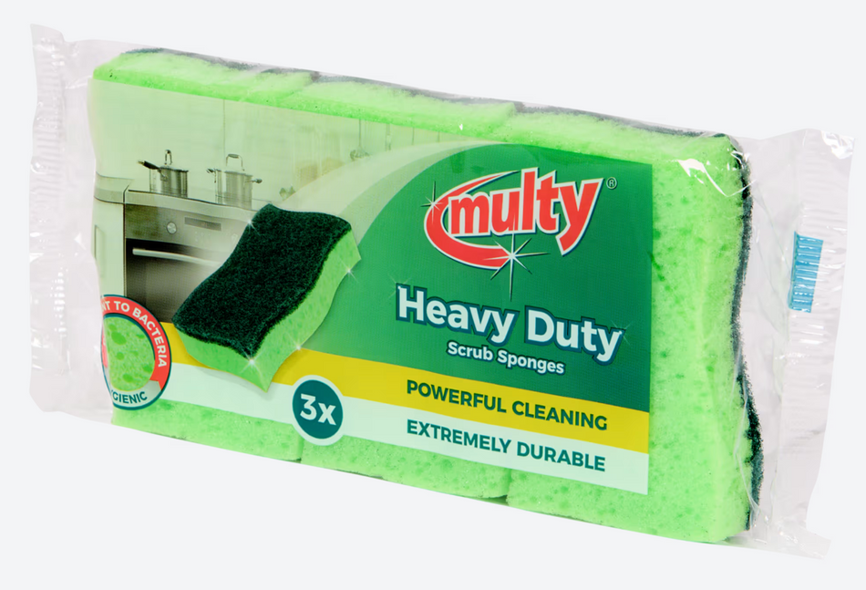 Keukensponsjes Groen Heavy Duty – 3 stuks