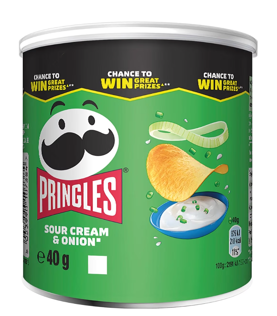 Pringles chips, 40g, sour cream & onion