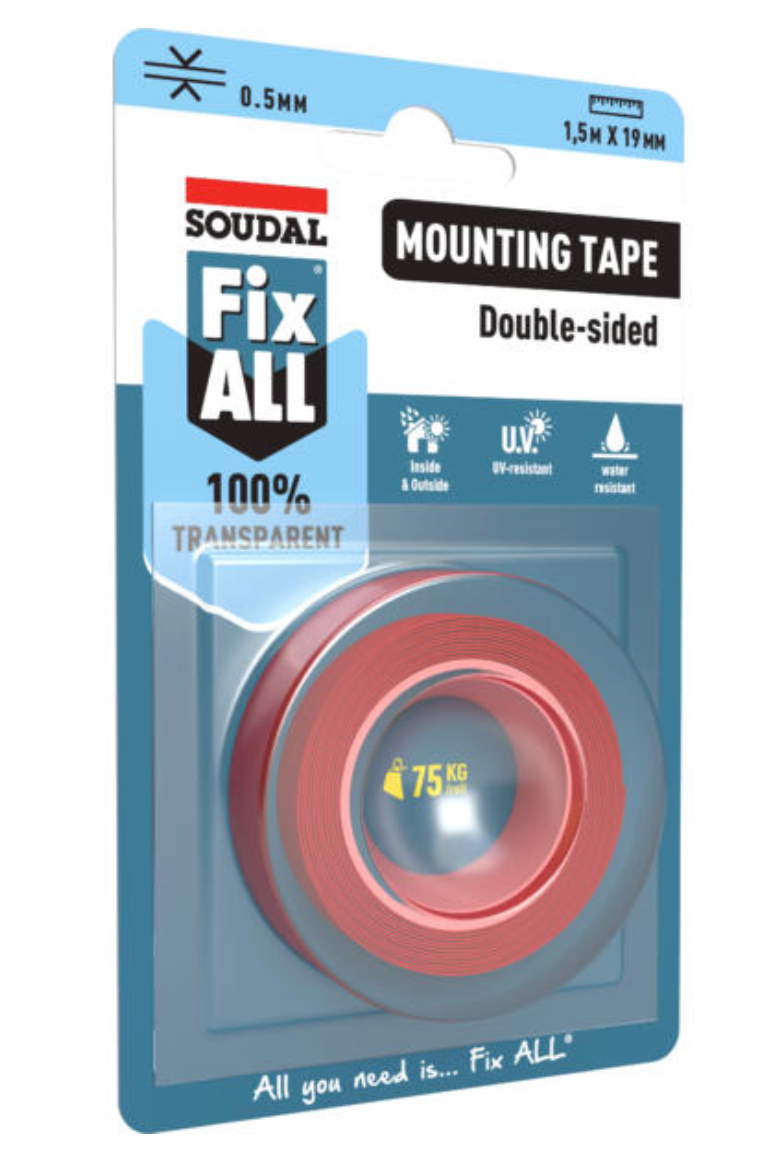 Soudal Fix ALL Montagetape 19 mm x 1,5 m – Rood