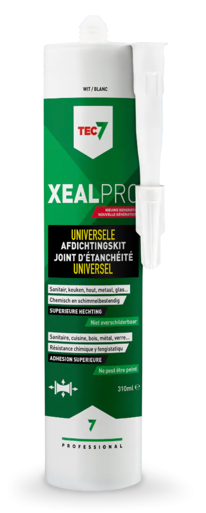 TEC7 XealPro Zwart RAL 9005 – Patroon 310 ml