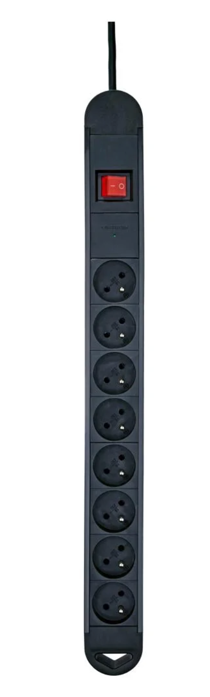 Stekkerdoos 8 voeding zwart