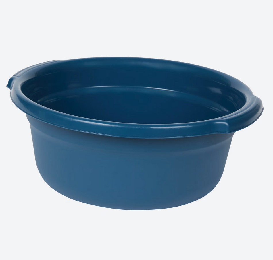 Plastic afwasbak met gebogen rand