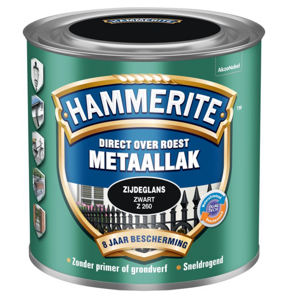 Hammerite Metaallak Zijdeglans Zwart