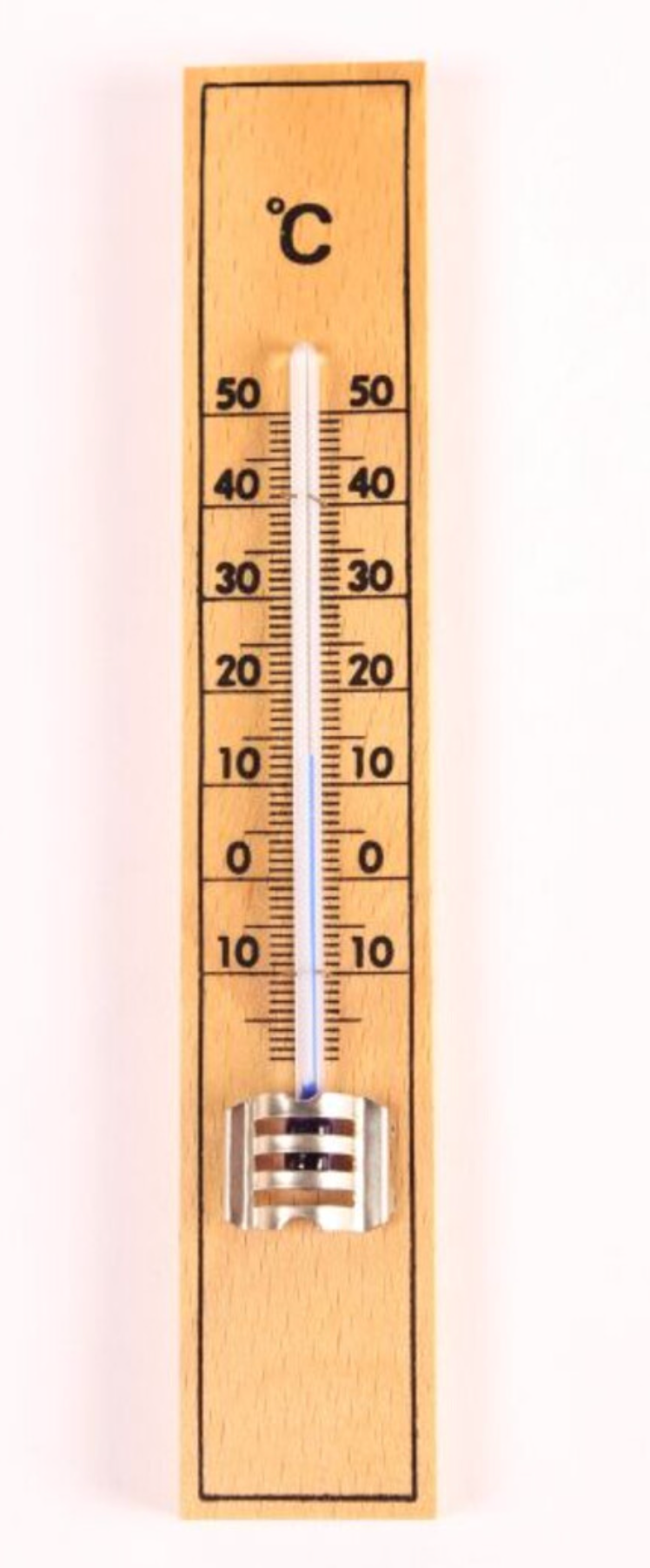 Klassieke houten thermometer in bruine uitvoering