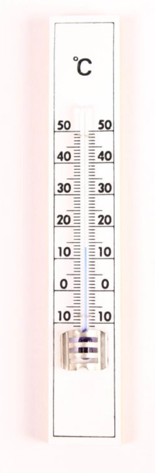 Thermometer hout wit 15cm indoor
