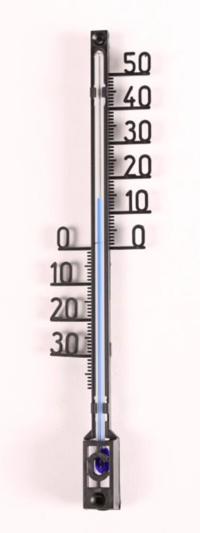 Stijlvolle zwarte thermometer van 21 cm