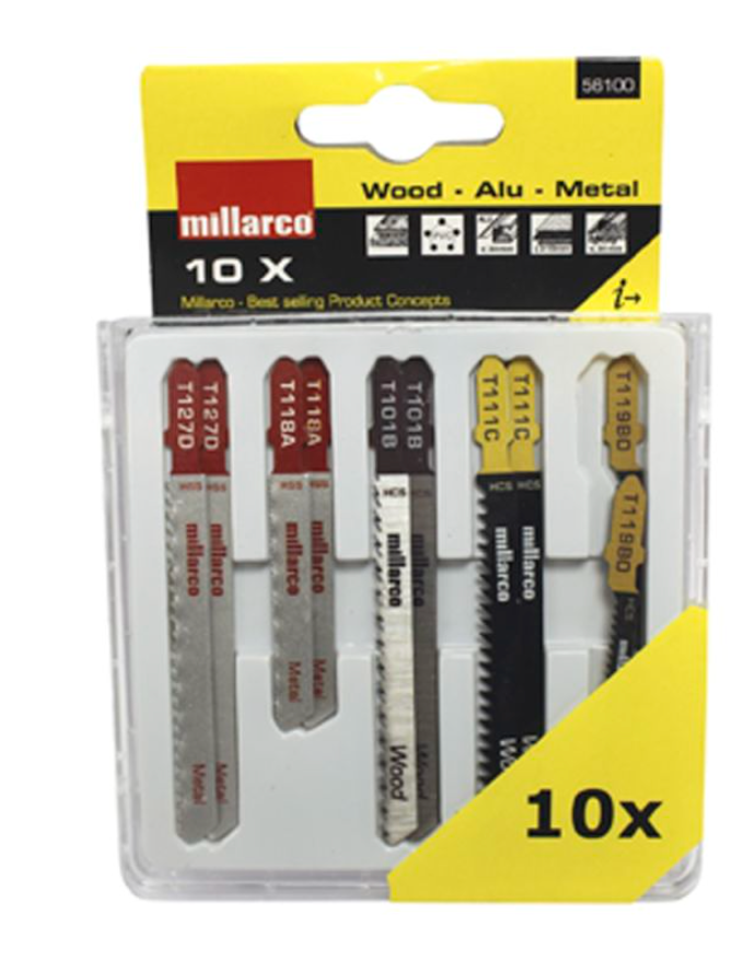 Millarco Decoupeerzaagbladen – 10 stuks – T-schacht