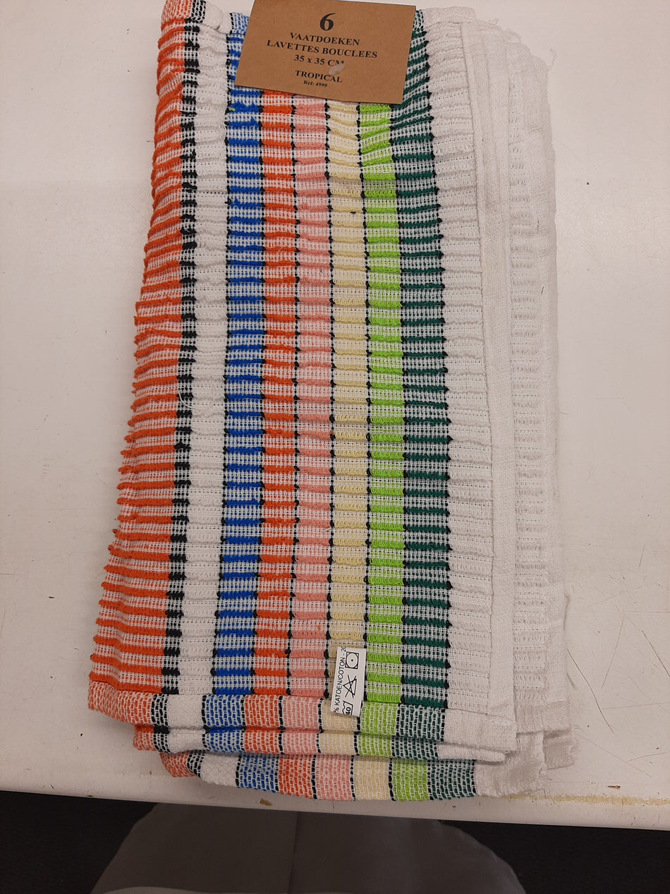 Vaatdoek katoen 35x35cm 6st