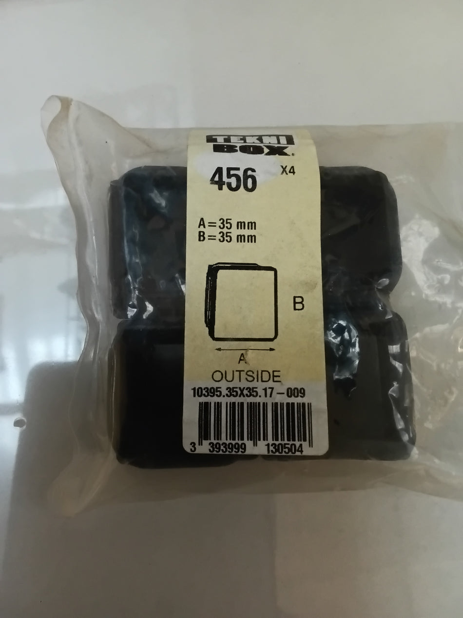 Meubelpootdoppen vierkant 35mm zwart