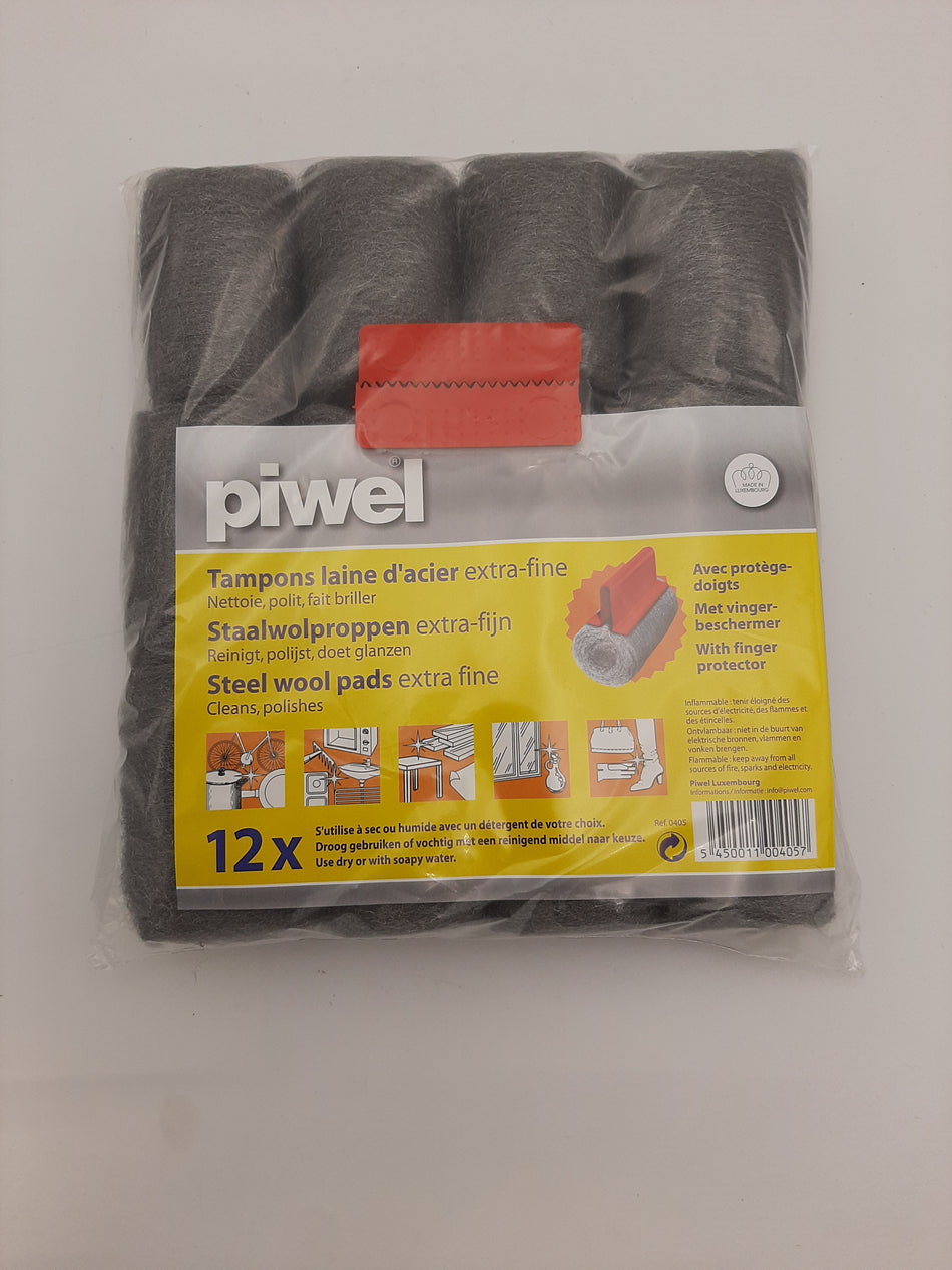 Piwel fijne staalwol 12st