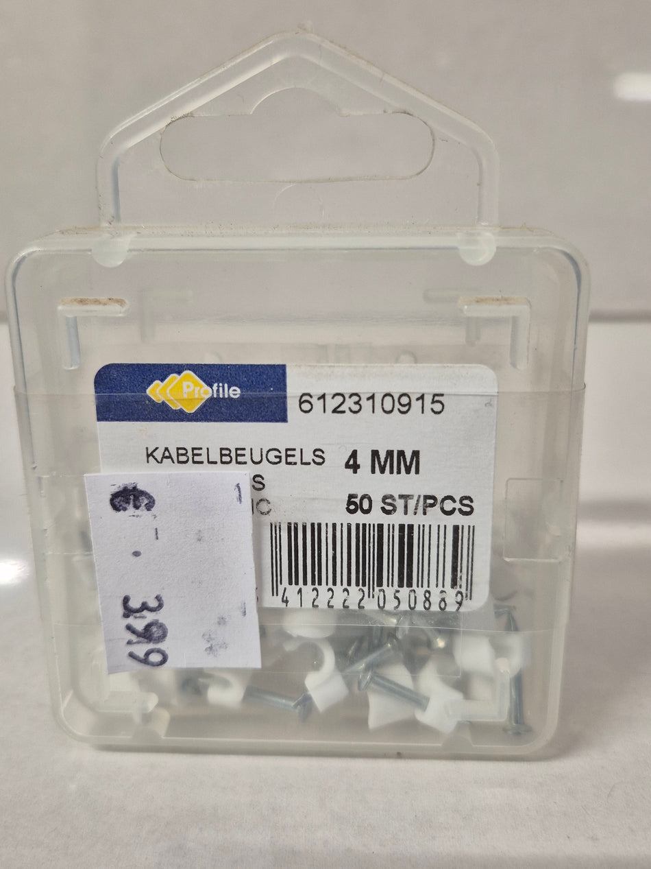 Nagelklemmen 4mm 50stuks wit