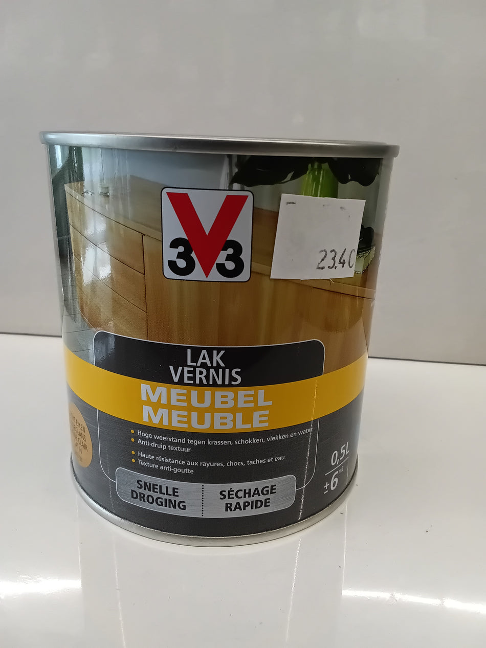 3V3 Meubelvernis 0,5l Licht Eiken