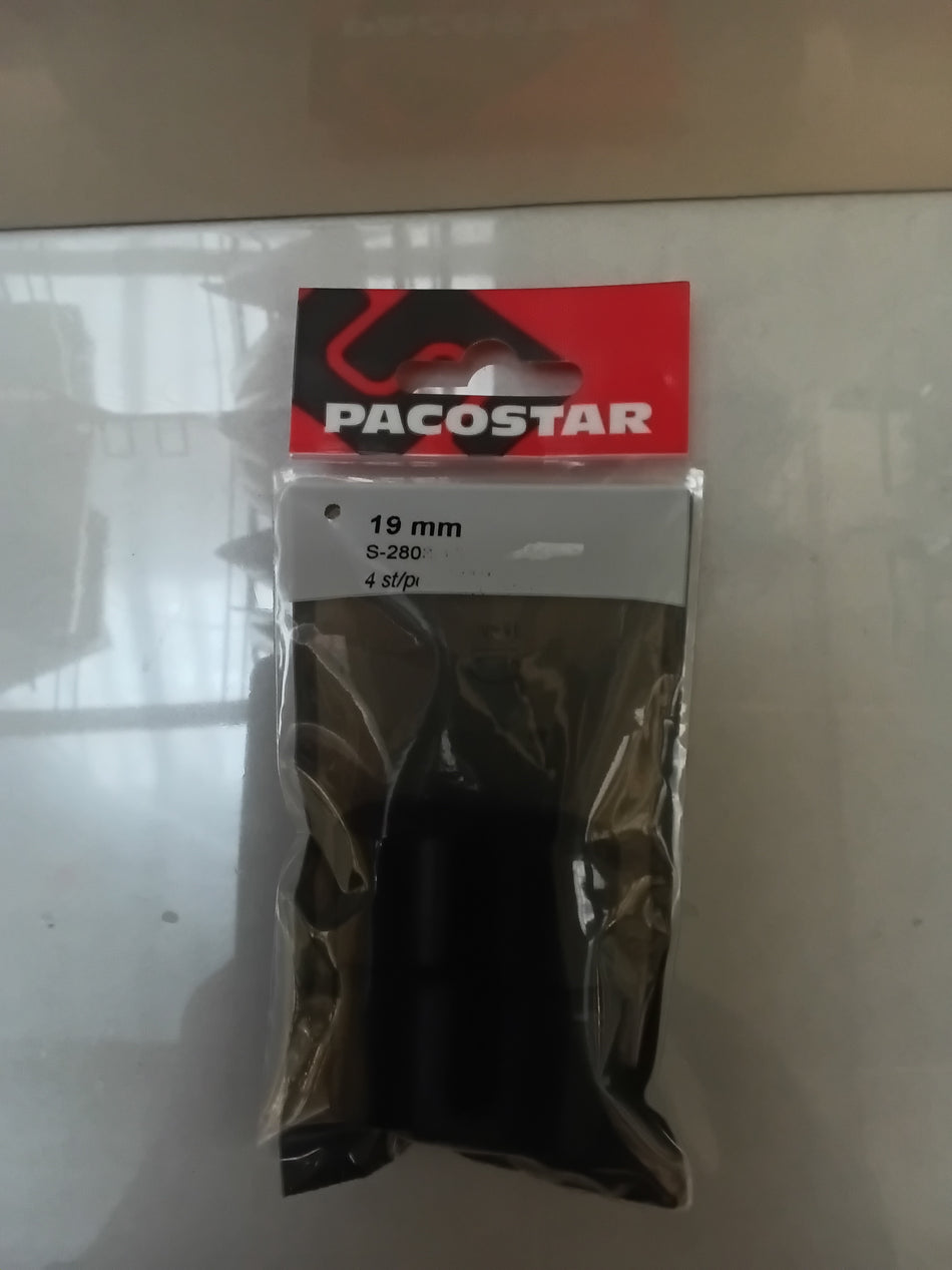 MEUBELPOOTDOPPEN PVC ZWART - 19 mm