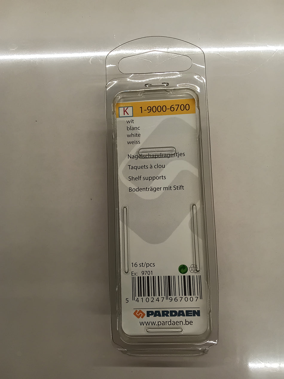 Nagelschapdragers, plat, wit - 16 mm