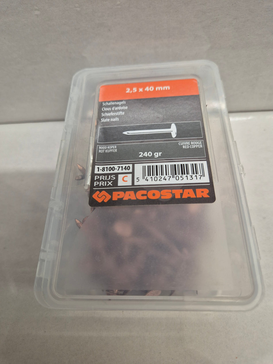 Schalienagels rood koper 2,5x40mm 240gr