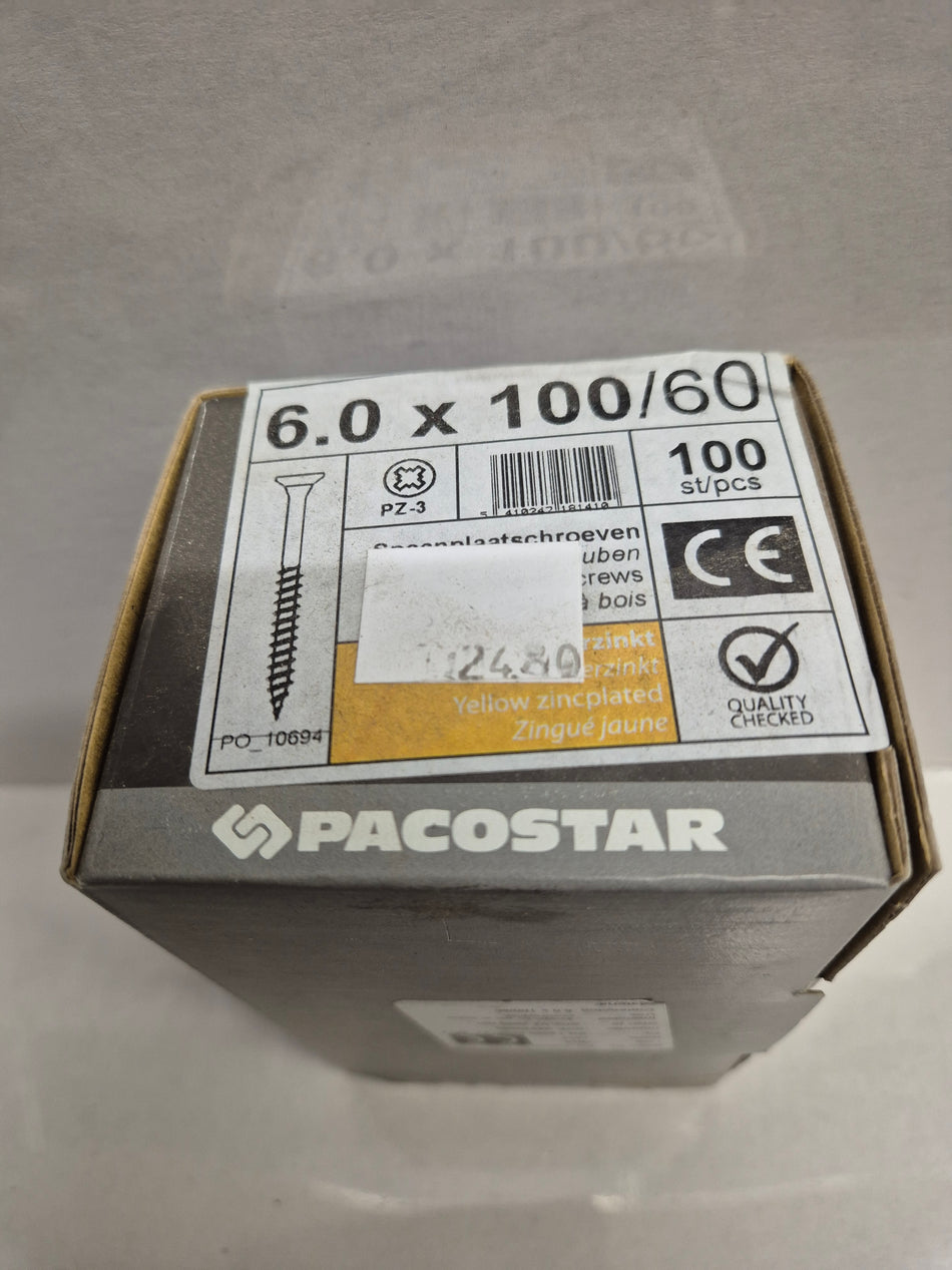 PANEELSCHROEVEN PLATKOP VERZ. - 6x100 mm 100 stuks