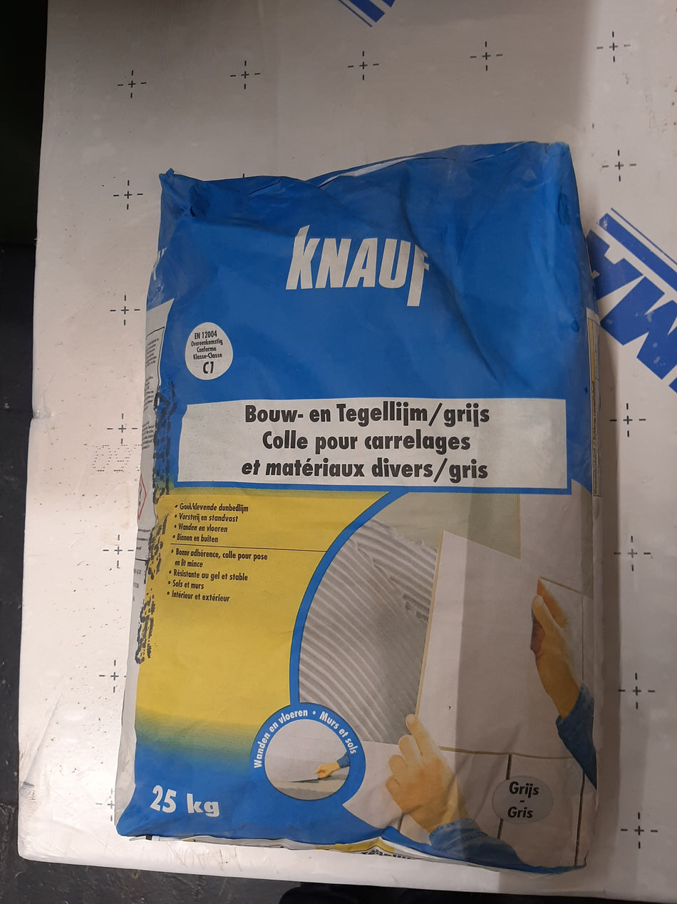 Tegellijm 25kg grijs knauf