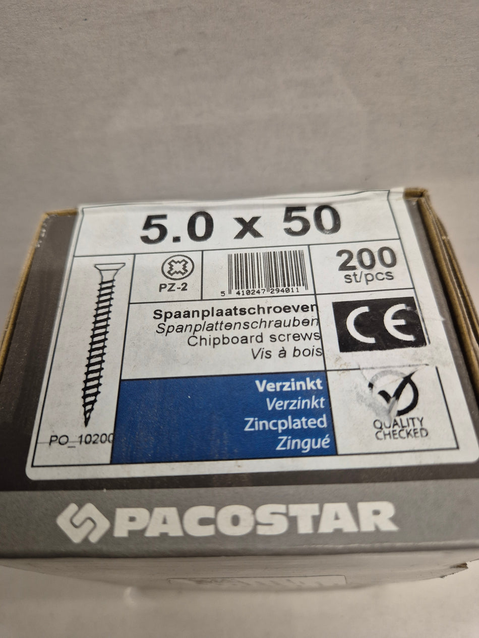 Paneelvijzen platkop 5x50mm    200 stuks verzinkt