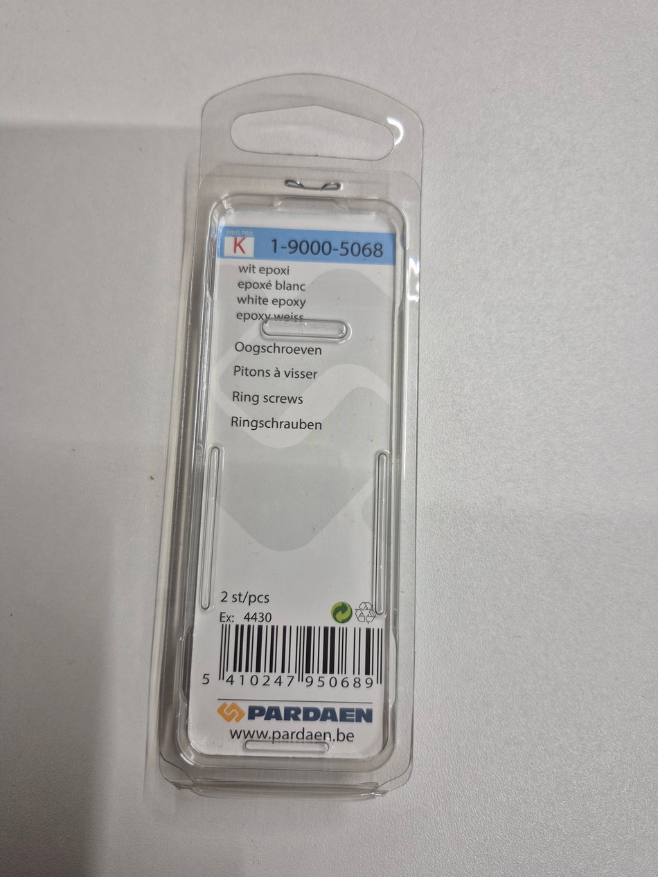 Oogschroeven, wit epoxi - 4 x 12 x 30 mm