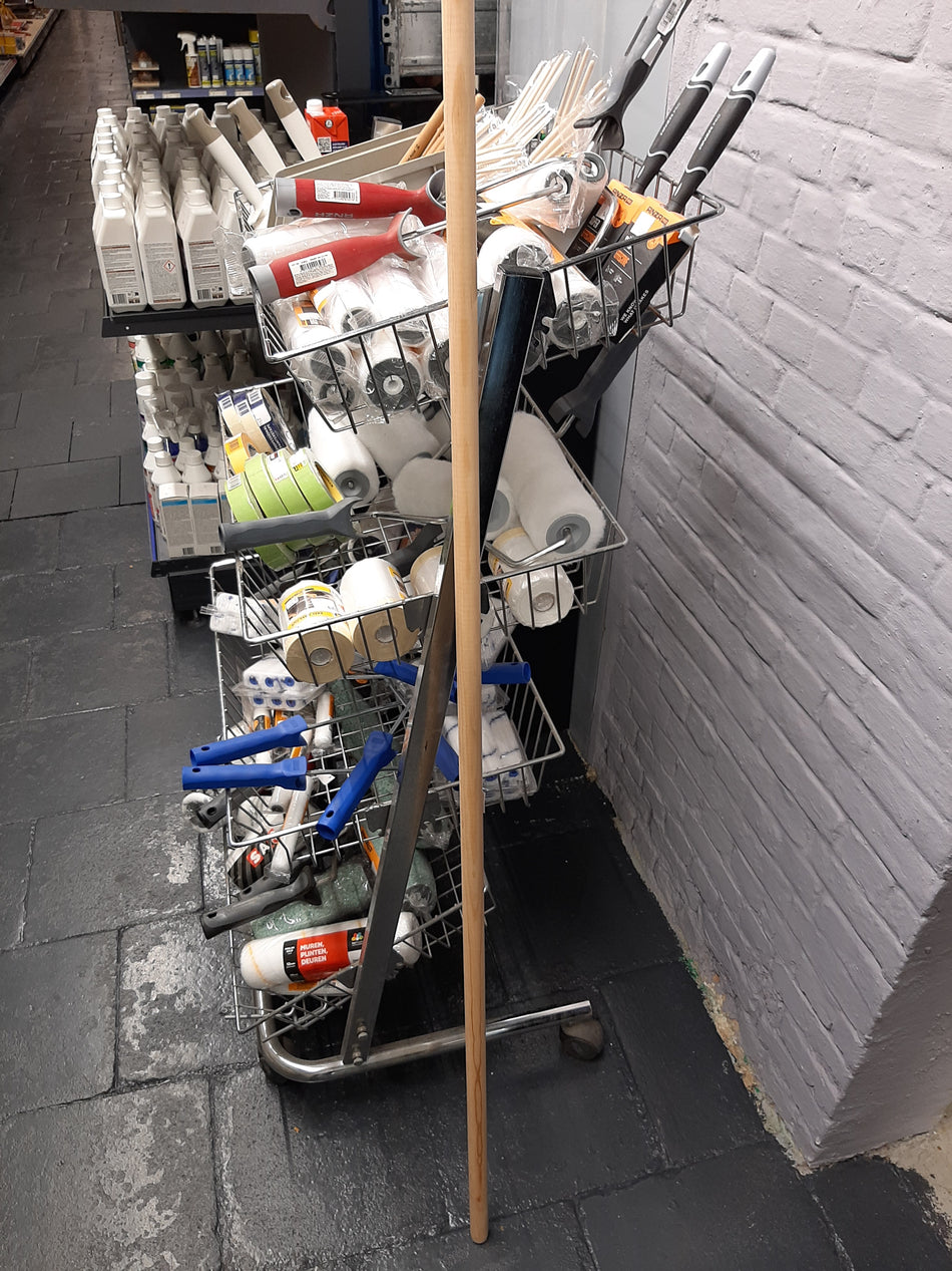 Houten steel 140cm 2.4cm doormeter