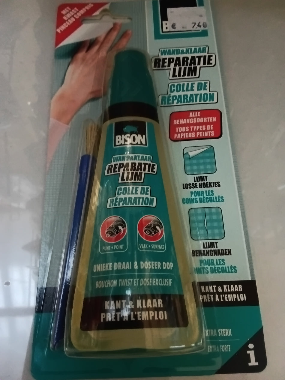 Bison Wand&Klaar® Behangreparatielijm Kaart 90 ml NL/FR