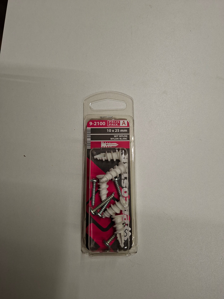Wit nylon 10 x25mm