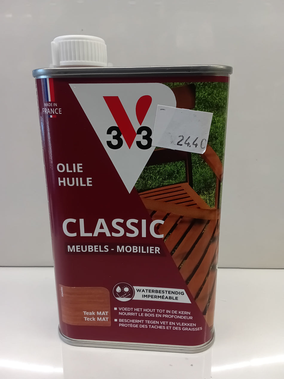 3V3  Classic meubelolie Teak mat 0,5l