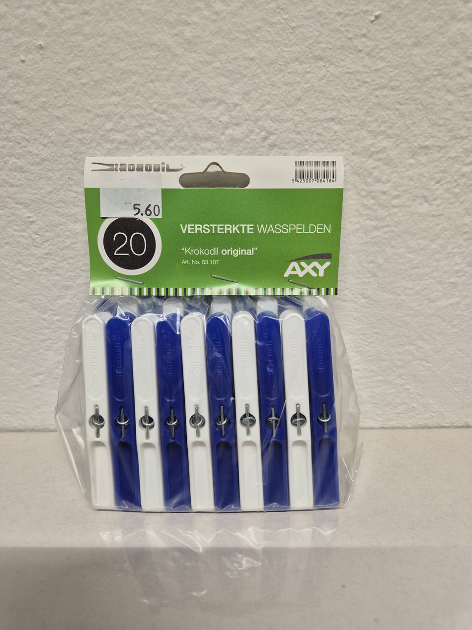 Axy wasknijpers 20 stuks kunststof