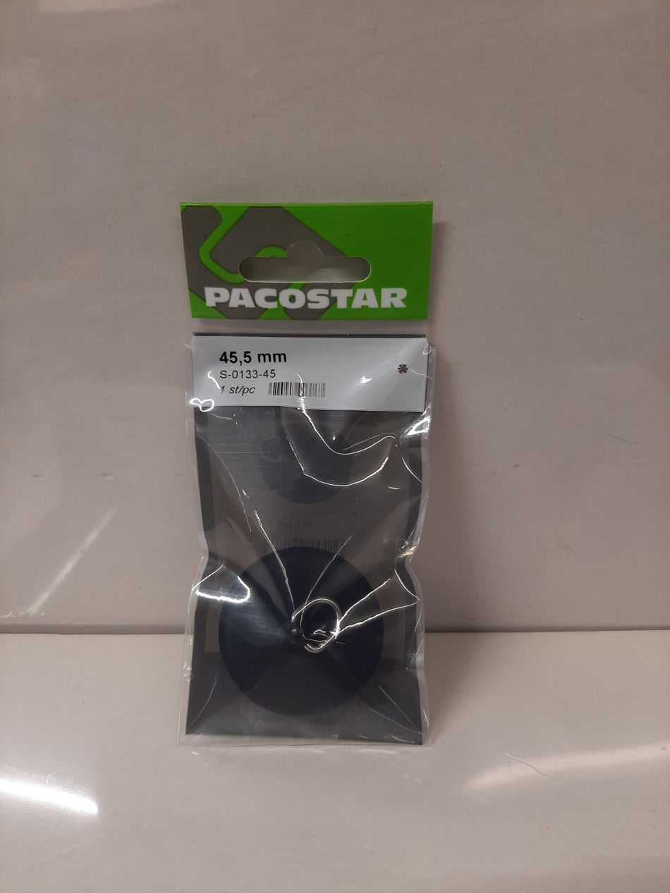 WASTAFELSTOP, ZWARTE RUBBER - 45,5 mm
