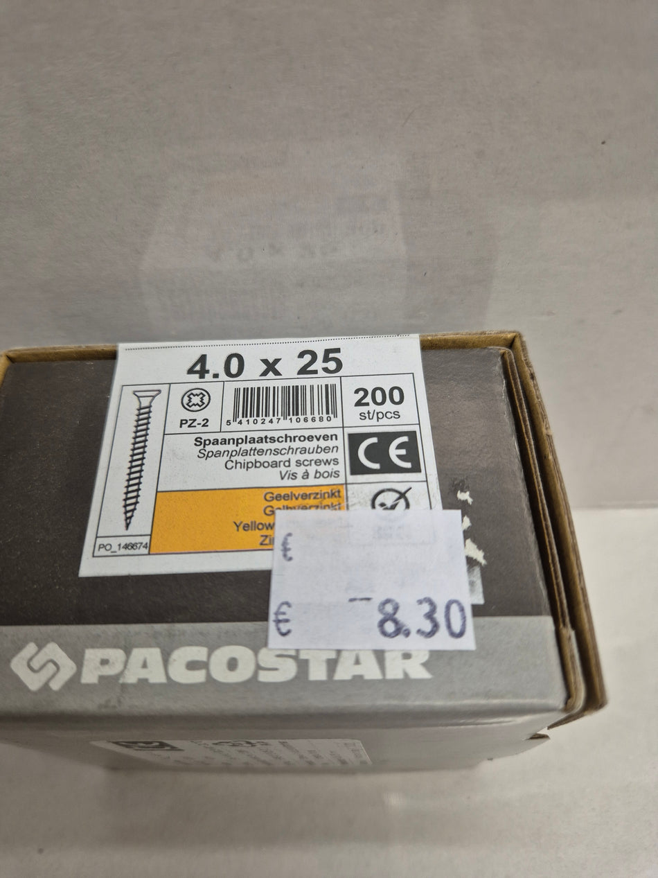 PANEELSCHROEVEN PLATKOP VERZ. - 4x25 mm