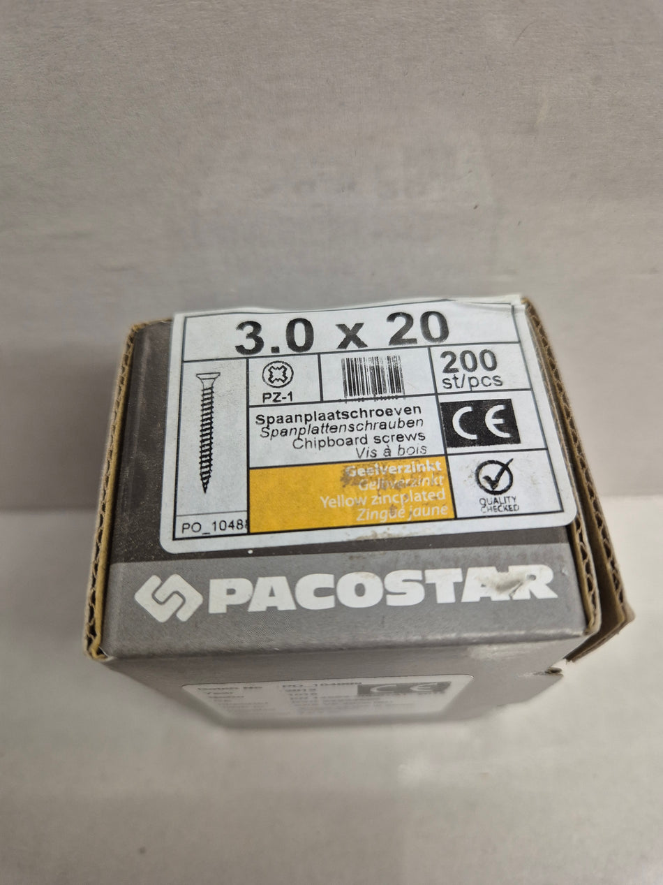 PANEELSCHROEVEN PLATKOP VERZ. - 3x20 mm