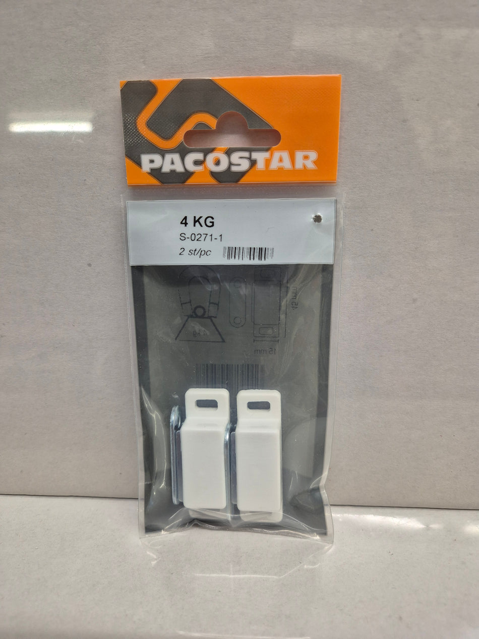 2 MAGNETISCHE SLUIT.WIT 2 GAT. - 4 KG
