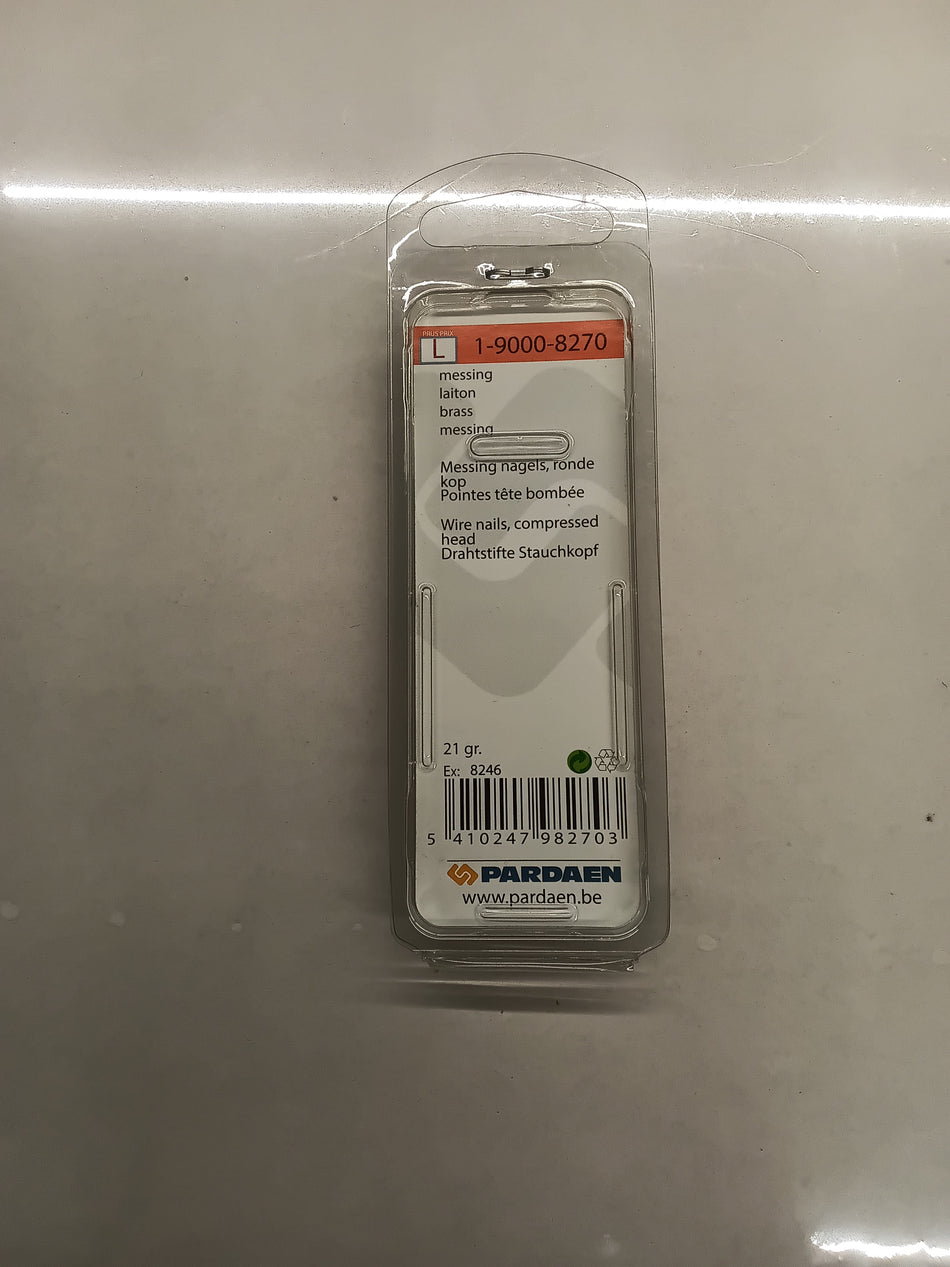 Messing nagels, ronde kop - 1,6 x 25 mm