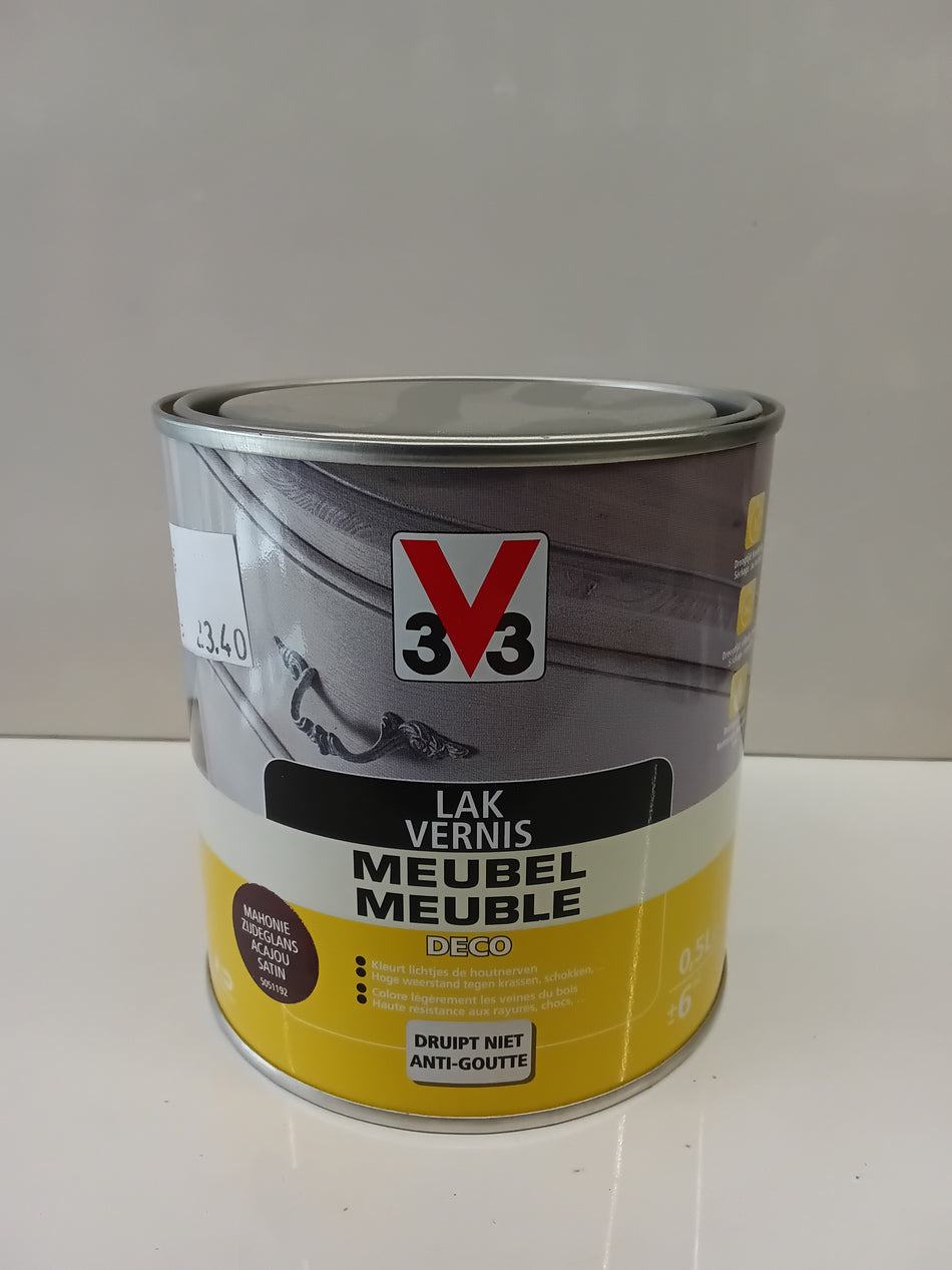 3V3 Meubelvernis 0,5l Mahonie