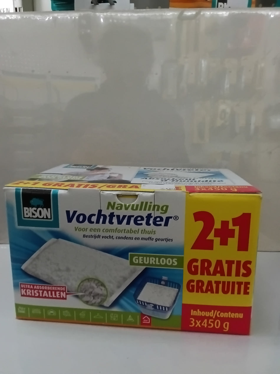 Bison Vochtvreter® Navulzak Geurloos Doos 3x 450 g NL/FR