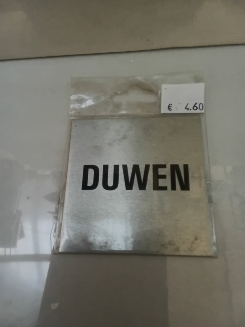 Metaal deurplaatje DUWEN
