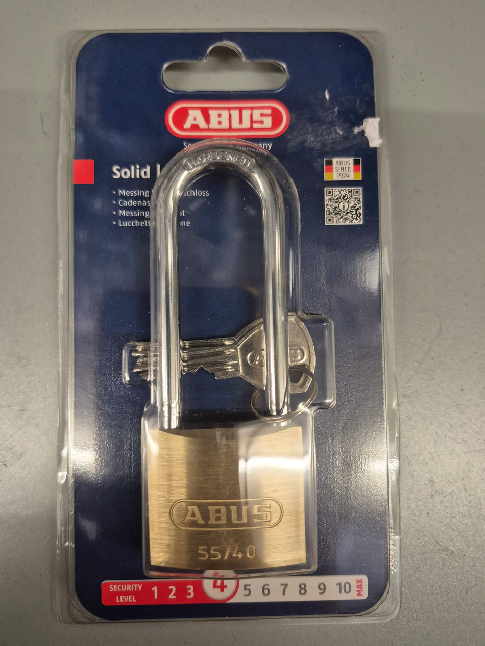 HANGSLOT ABUS 55 MESSING HOOG - 40 mm / H 63