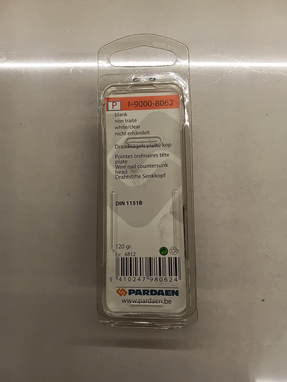 Draadnagels, platte kop, blank - 1,4 x 25 mm