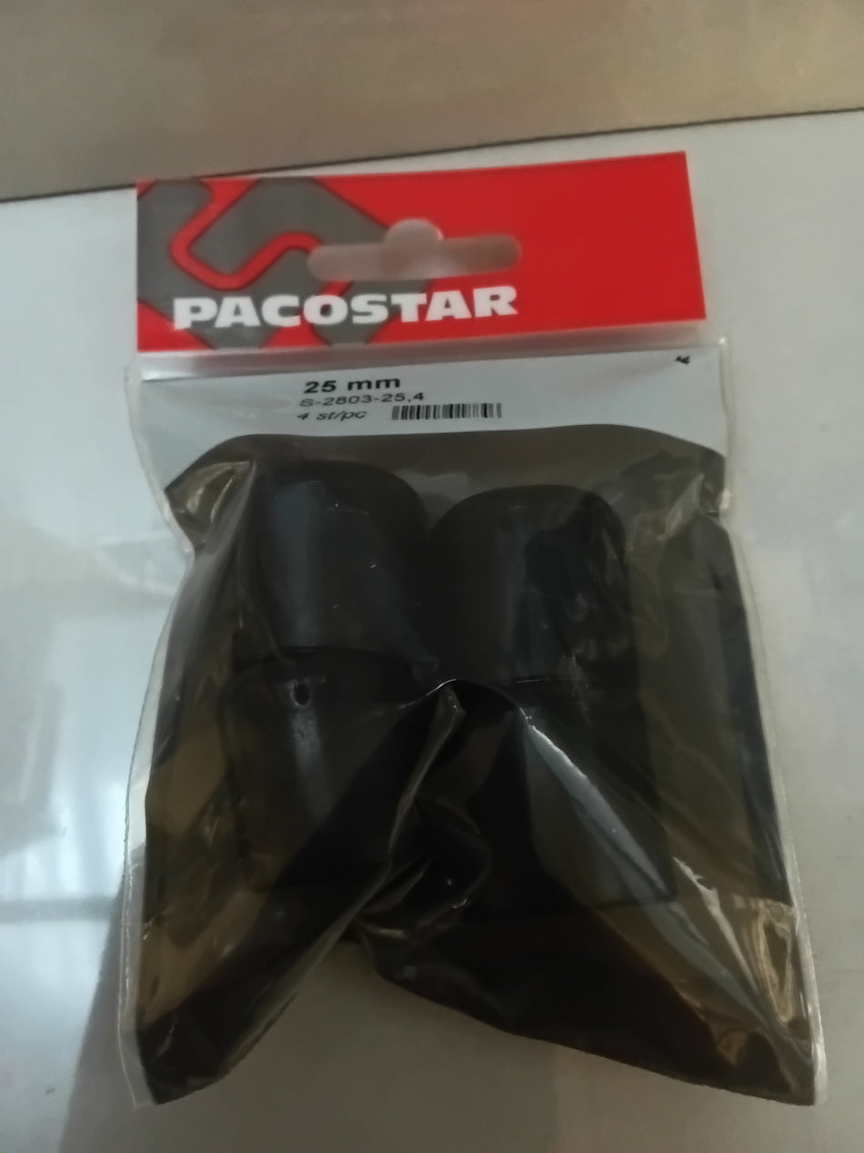 4 MEUBELPOOTDOPPEN PVC ZWART - 25 mm