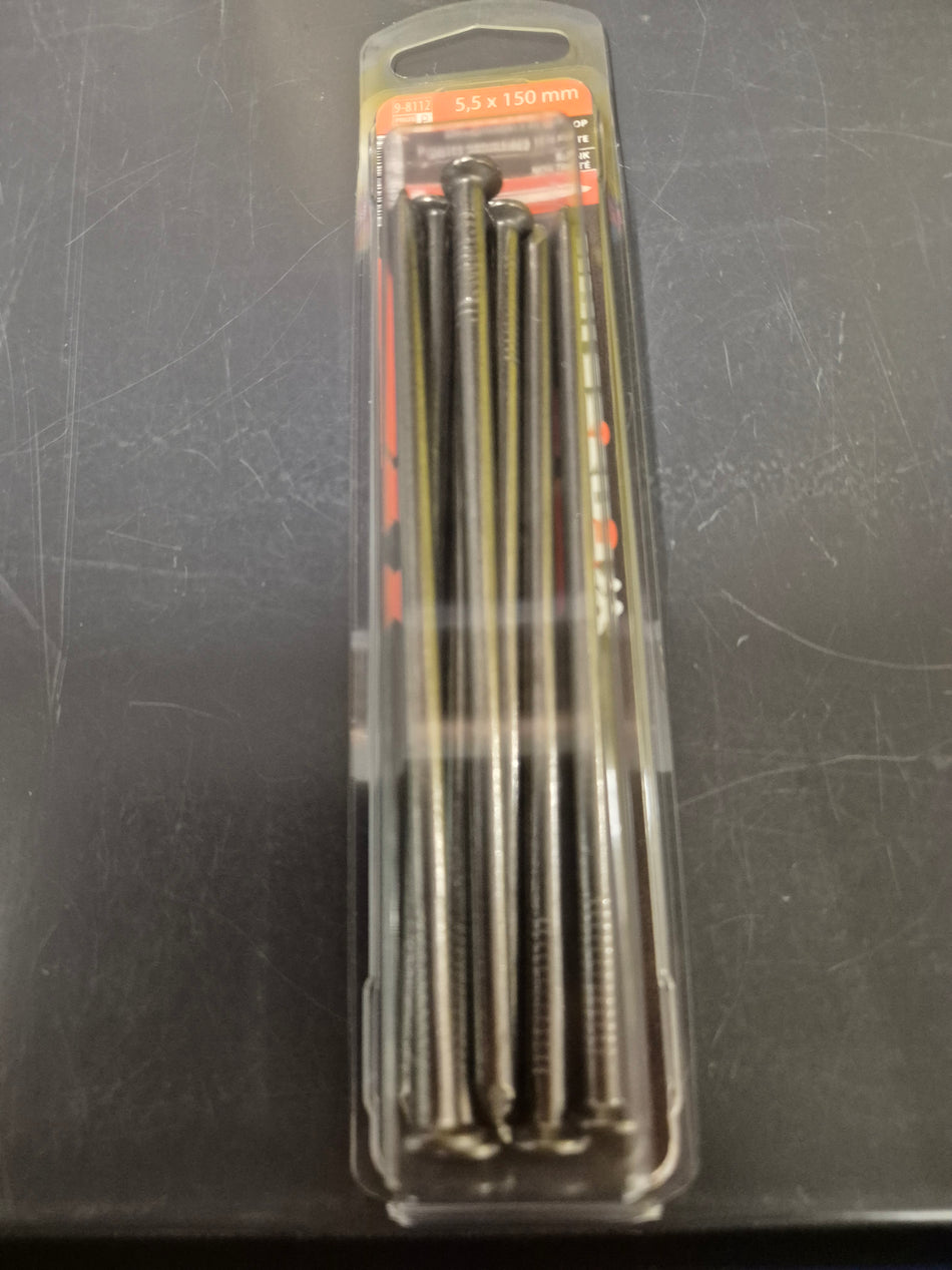 Draadnagels, platte kop, blank - 5,5 x 150 mm