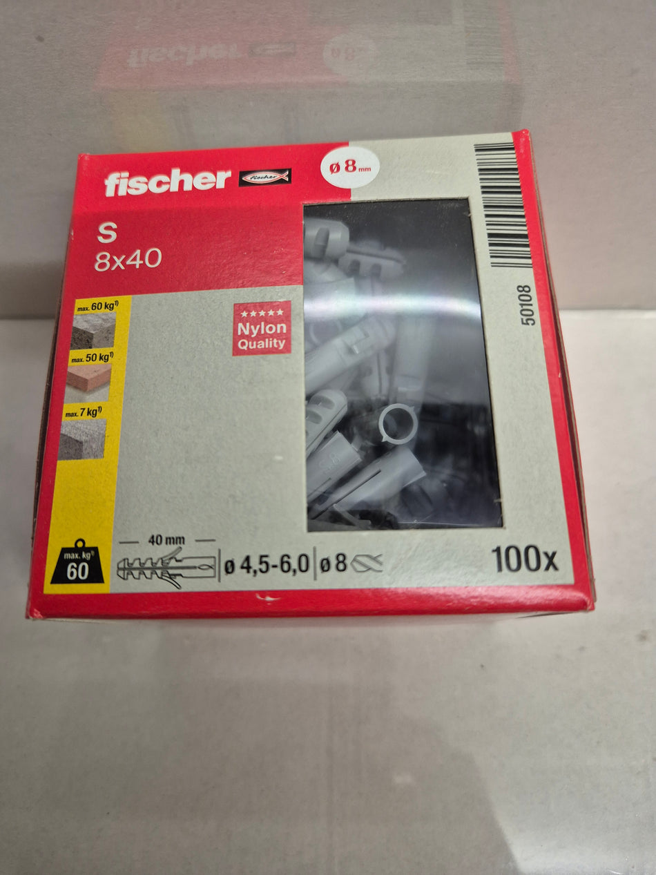 Fischer S8  pluggen 100stuks