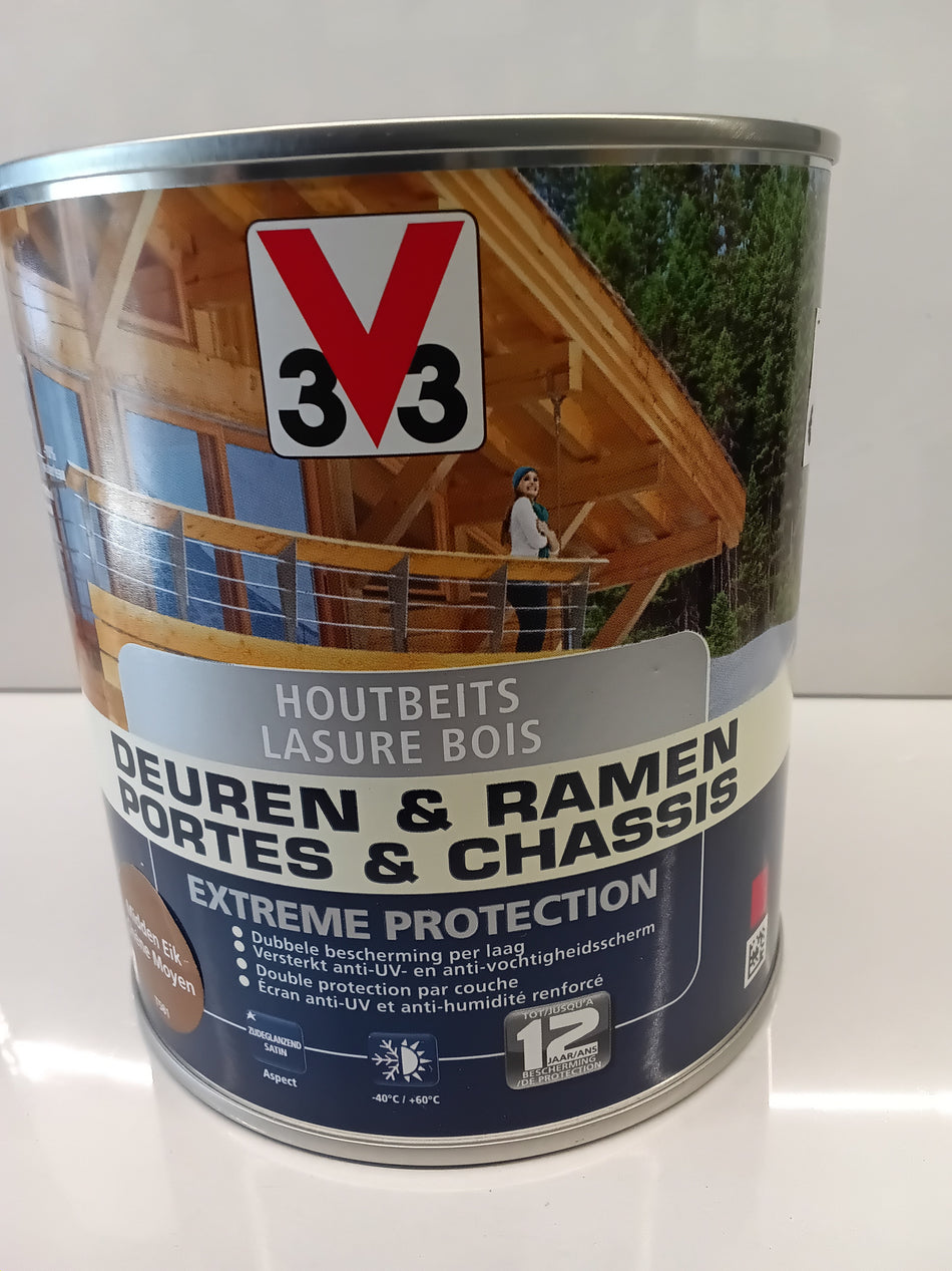 3V3 houtbeits midden eik 0,75l