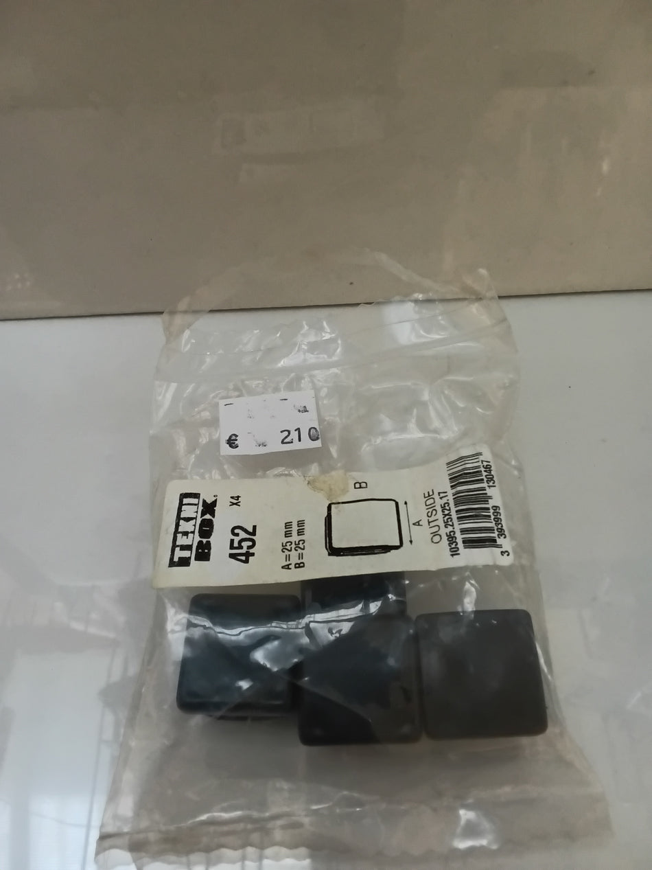 Meubelpootdoppen 25 mm vierkant